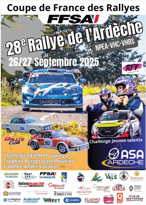 28ème Rallye National de l'Ardèche NPEA Moderne - VHC - VHRS